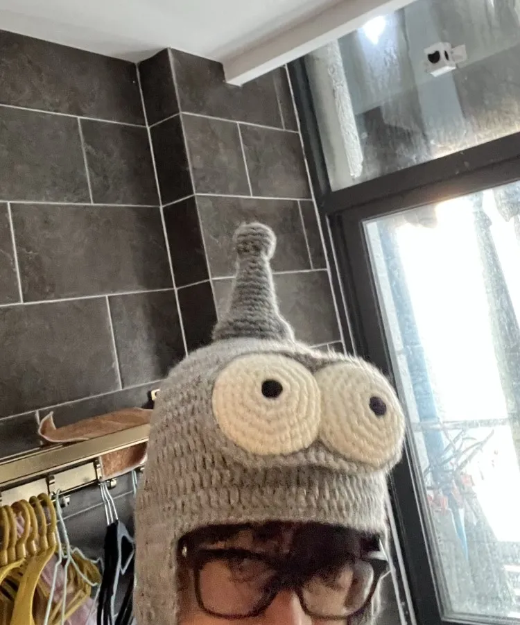 Кино кукла робот Бендер Косплей Милая забавная ручная работа серая вязаная