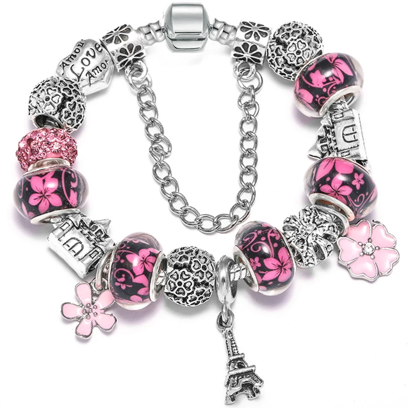 Браслет с подвеской в виде Эйфелевой башни романтический браслет изящной