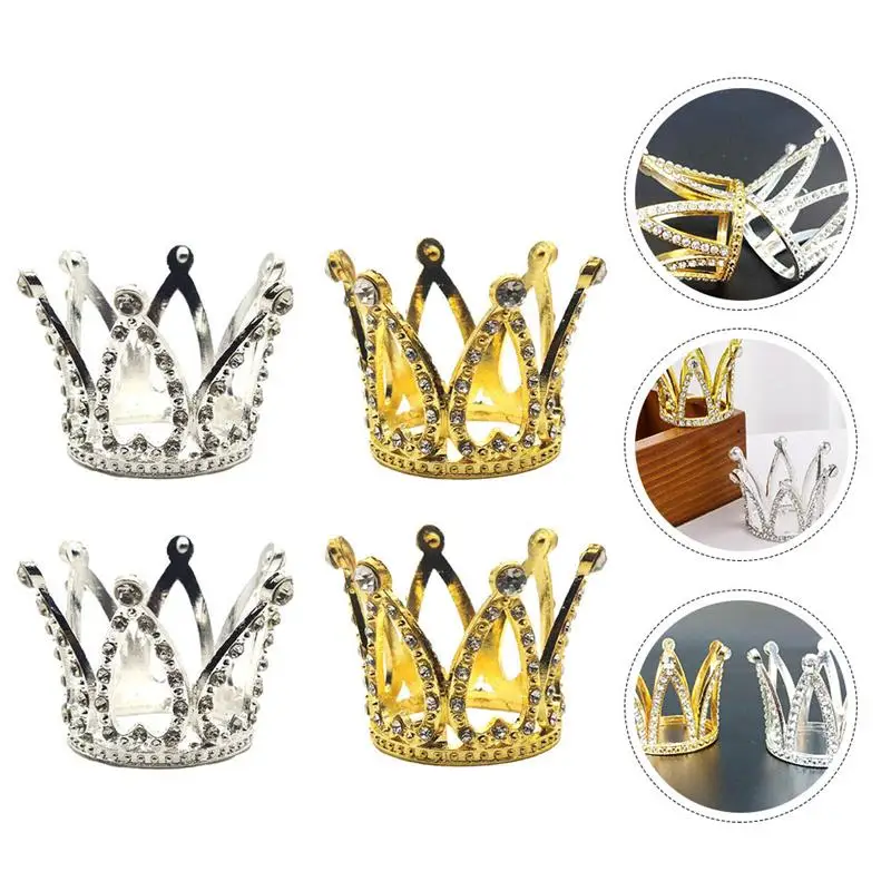 

4Pcs Cake Toppers Children Crown Birthday Crown Props Decorative Crowns for Children Party