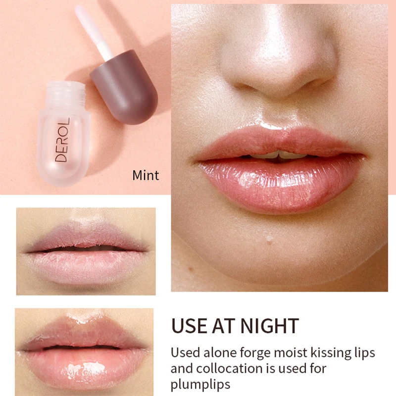 

3D Lip Gloss Transparent Holographic Lip Plumping Shiny Pearl Moisturizer Color-Changing Oil Lip Makeup Plumper Nutritious Care