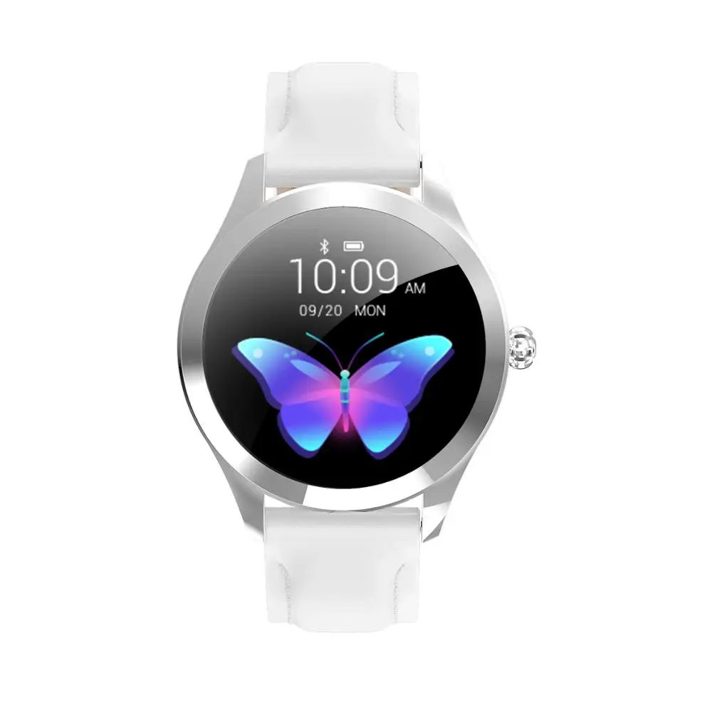 Sliver Steel KW10 женские Смарт-часы для леди фитнес-Браслет Смарт-часы IP68 водонепроницаемый монитор сердечного ритма для Android IOS спортивный трекер - Цвет: Sliver Steel