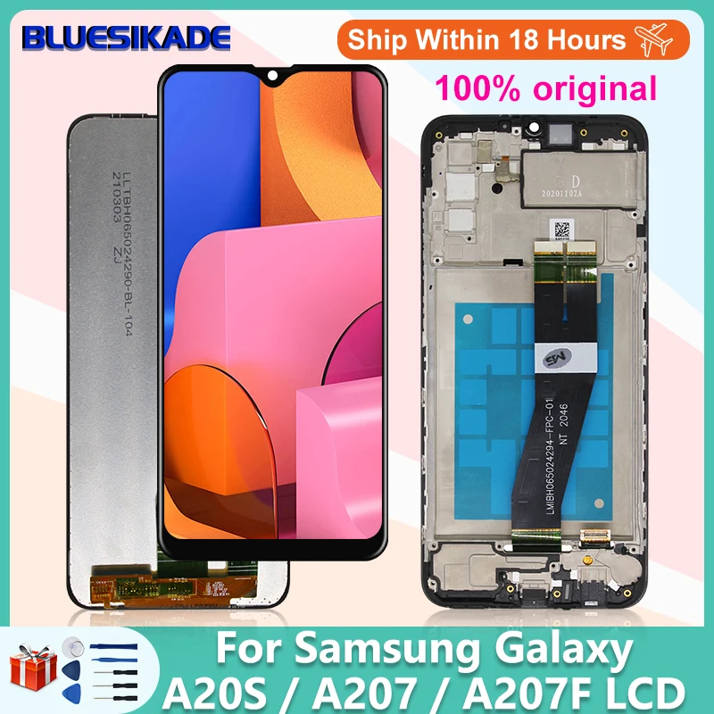 

6.5" Original For Samsung Galaxy A20S LCD Display Touch Screen Digitizer For A207F A207M A2070 A207 LCD Display Replacement