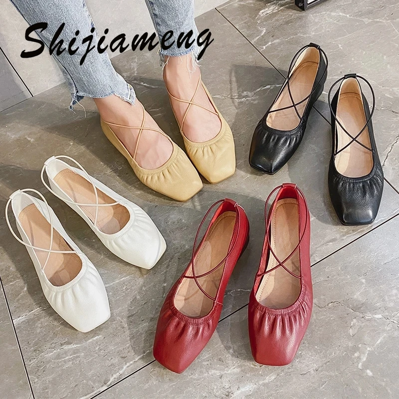 

2021 net red new versatile new women's shoes ballet single shoes shallow mouth Doudou shoes flat bottom granny shoes