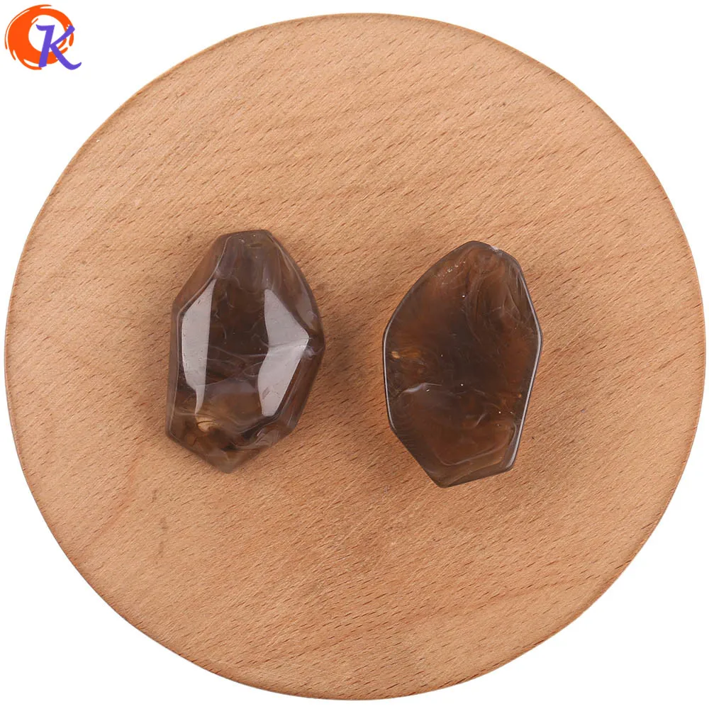 Brown Cordial Design 22x35MM 50pcs Jewelry Accessories/Hand Made/Acrylic Beads/Marble Effect/Earring Findings/DIY Jewelry Making - Цвет: Brown