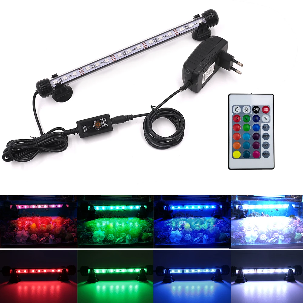 12В RGB аквариумная лампа с дистанционным управлением водонепроницаемая подводная
