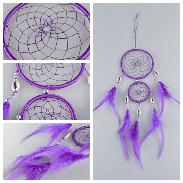 

JW-Hot Sale White Dreamcatcher Wind Chimes Indian Style Feather Pendant Dream Catcher Gift