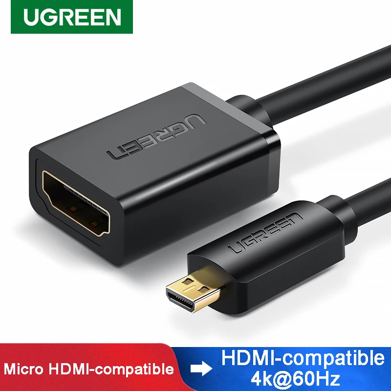 Адаптер Ugreen Micro HDMI 4K/60 Гц Mini совместимый кабельный конвертер для Raspberry Pi 4 GoPro