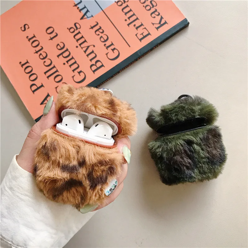 Чехол для наушников Eopard плюшевый пушистый дизайн Bluetooth чехол AirPods защитный 2