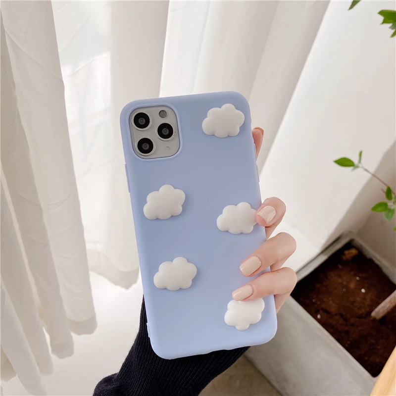 Жидкий силиконовый 3D-чехол с облаком для Iphone 12 11 Pro Max Mini X XR XS Samsung S20 Plus A51 A71 A41 A21S A10