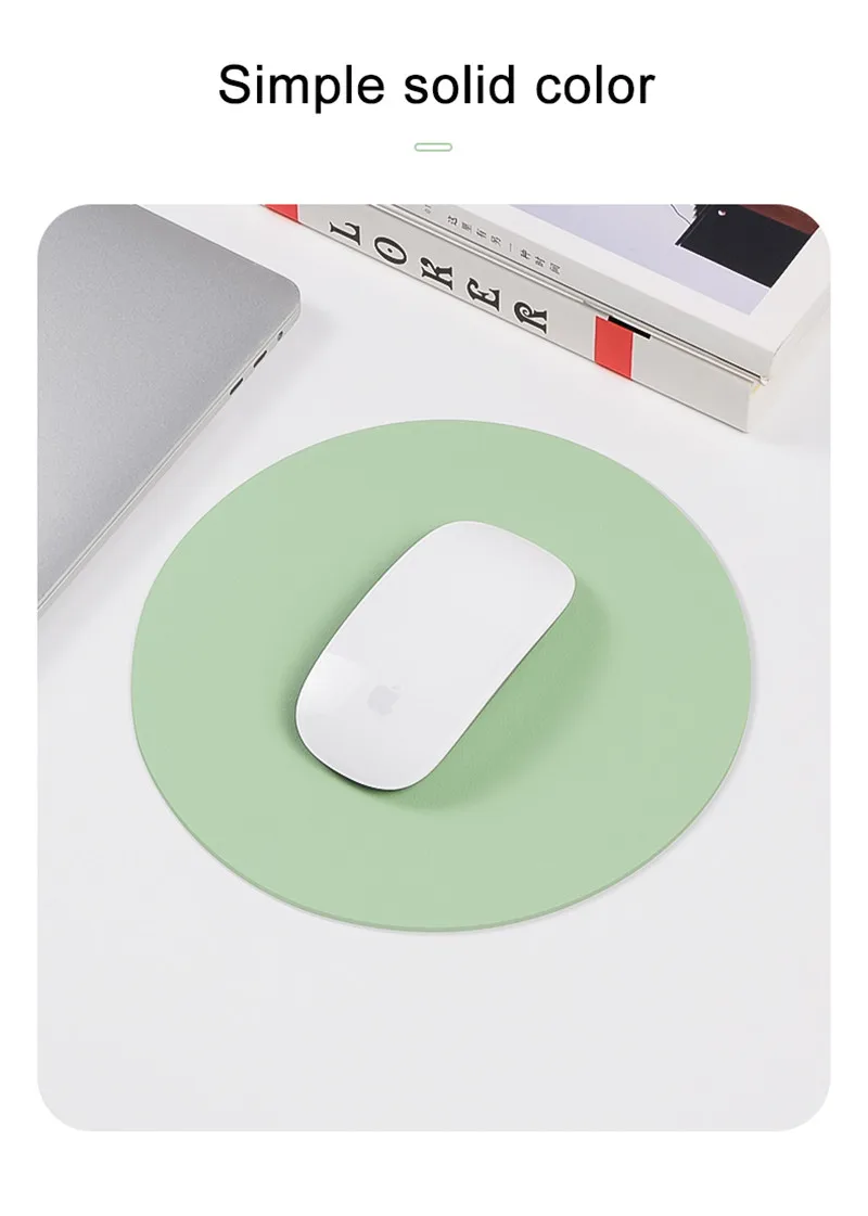 

Round Leather Mouse Pad Anti-Slip Office Gaming Mousepad Grande Small Keyboard Fashion Otaku Computer Notebook Laptop Desk Mat
