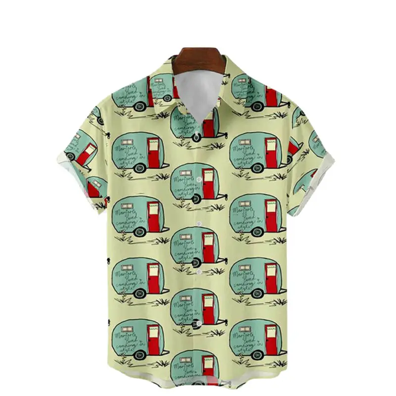 

Short Sleeve Shirts For Men Summer Fashion Men Clothing Turn Down Collar 2021 New Hot Shirt Tops
