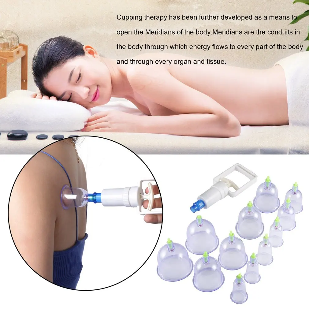 

12pcs/set Chinese Health Care Vacuum Body Cupping Therapy Cups Massage Body Relaxation Healthy Message Set Safe