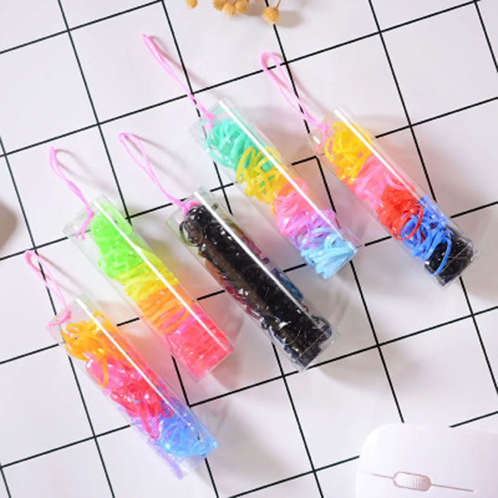 Маленькая трубка одноразовая резинка Черный цвет кольцо для волос маленькая