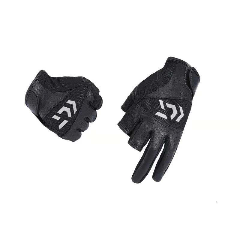 Черные Теплые рыболовные перчатки из искусственной кожи для мужчин