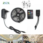 SMD 5050 музыкальная лента Synch RGB светодиодная полоса освещения 5 м 10 м 30 светодиодовм гибкая лента лампа струнная 20 клавиш ИК контроллер 12 В постоянного тока набор адаптеров