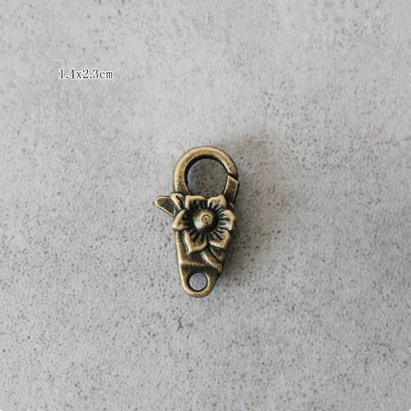 2 шт. Ретро медная металлическая застежка-лобстер зажимы крючок брелок товары для