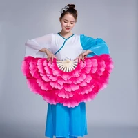 chinese style dance fan peony petal dance fan stage performance props double sided yangko dance folding fan decor party gifts