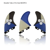 upsurf fcs 2 fin double tabs 2 surfboard fins honeycomb fiberglass surf fins tri fin set size m blueyellowred color