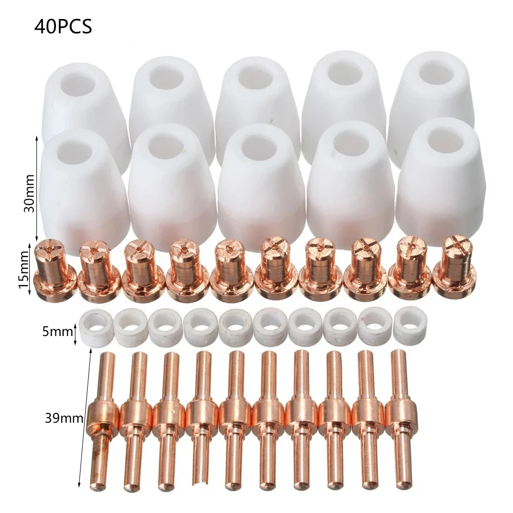 

40 шт. расходные материалы для воздушной плазменной резки, наконечник резака, сварочный электрод, сопло для детской модели 80