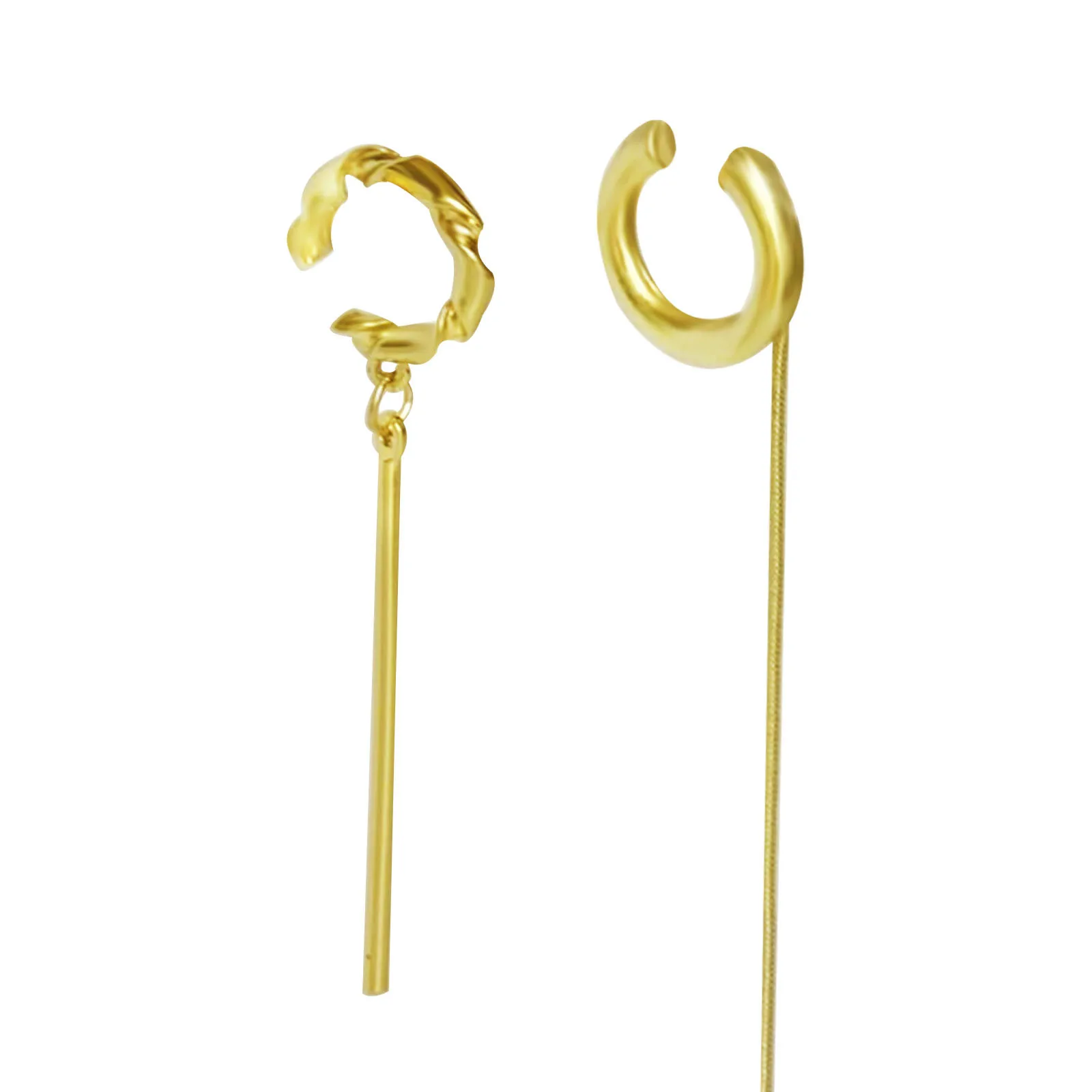 HI MAN французская кристаллическая длинная короткая Асимметричная клипса для ушей