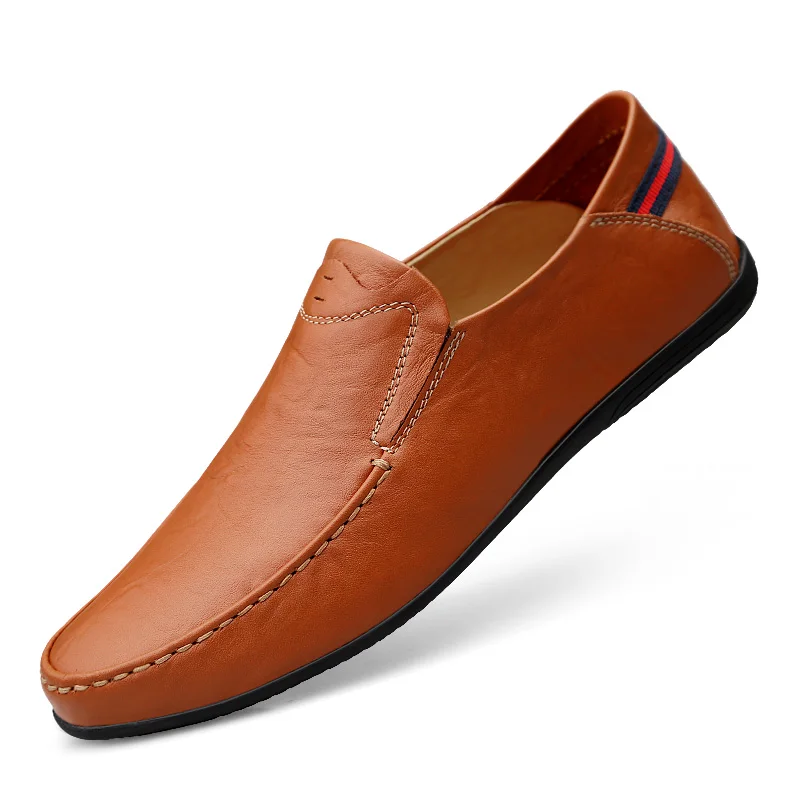 

Genuine Leather Men Shoes Moccasin Shoes Loafers Shoes Business Casual Shoes All-match Trendy Shoes Wear-resistant Flat Shoes