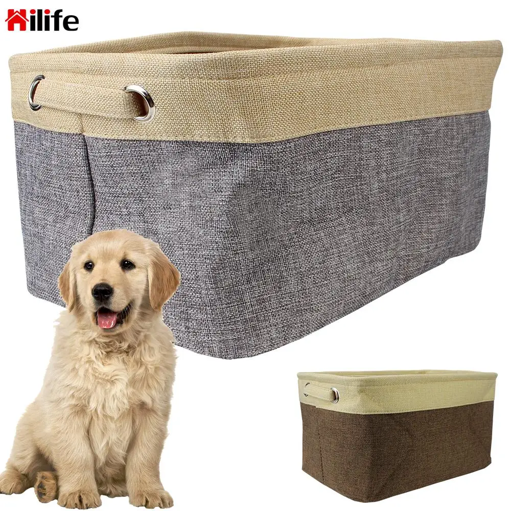 

Льняные корзины 24.6L, складная коробка для игрушек и собак, складная корзина для хранения, органайзер для одежды