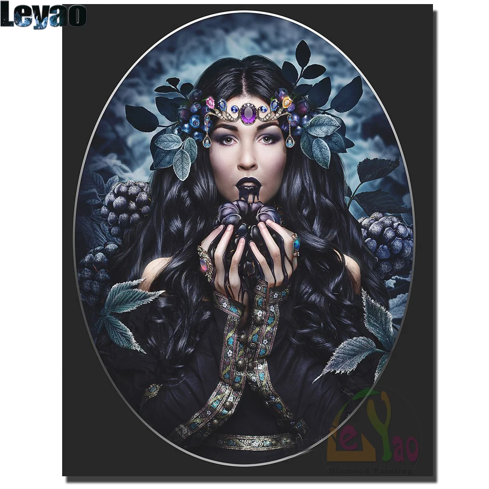 

Full Square Round Drill 5d Flower Fairy Woman Diamond Embroidery DIY Diamond Painting Cross Stitch kit Gothic Vampire Portrait