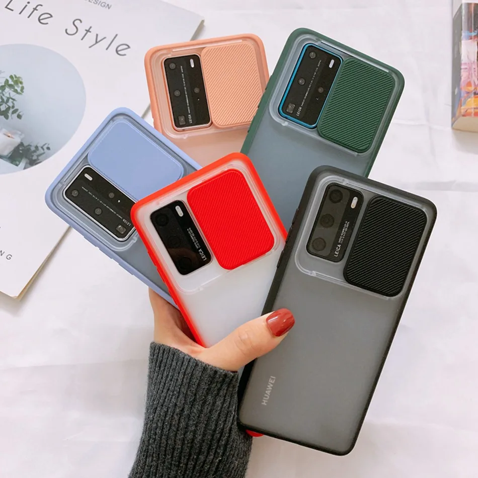 Матовый защитный чехол для телефона с камерой Huawei P40 Pro противоударный мягкий