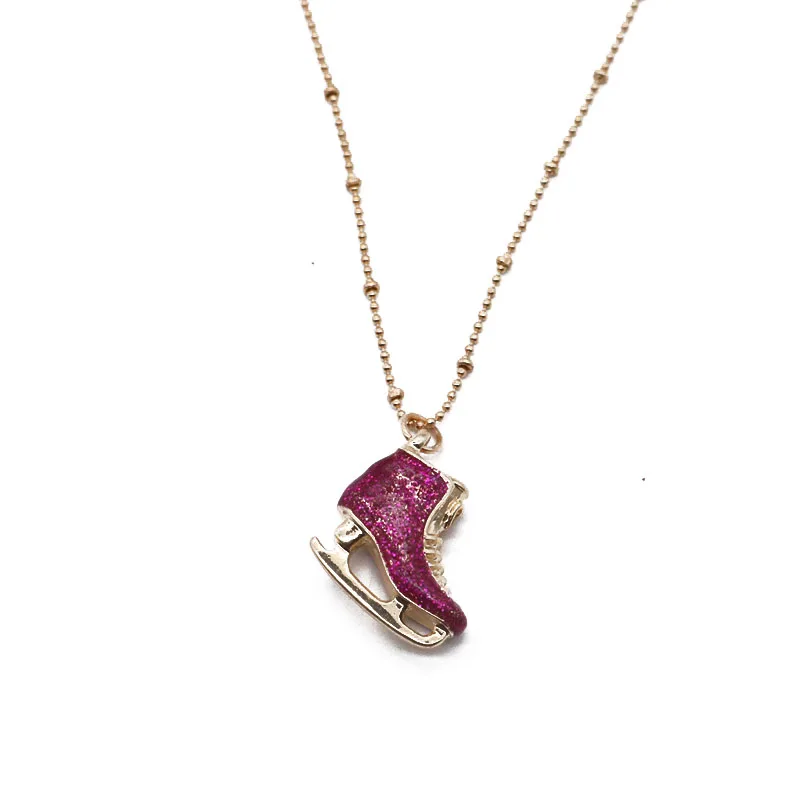 

Simple Shoes Pendant-Necklace Glitter Pink Painting