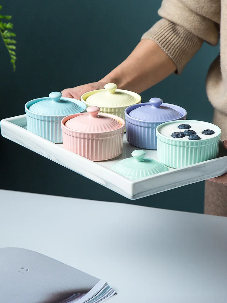 Детская керамическая миска для супа с крышкой детский кастрюля тушения яиц