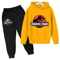 boys girls clothes jurassic park suit autumn childrens hoodie pants 2 piece set of youth sports clothes spring casual jogging