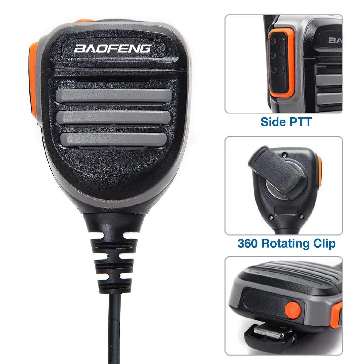 Baofeng водонепроницаемый PTT плечевой динамик микрофон для Walkie Talkie UV-5R BF-888S Plus UV-S9 PRO