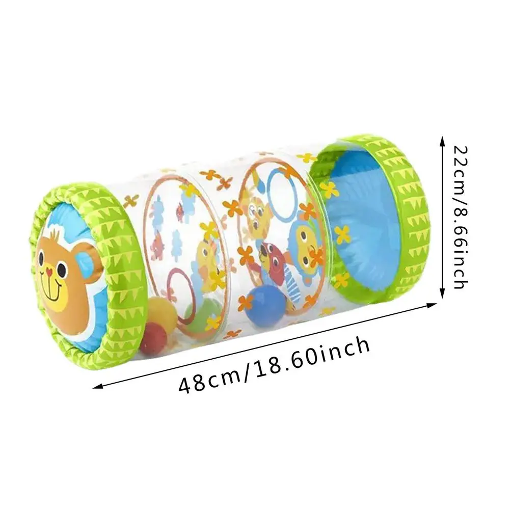 

2021 New Lnflatable Toy Infants Roller PVC Baby Fidget Toys Crawling Learning Roller With Bells Toddler Standing Early Education