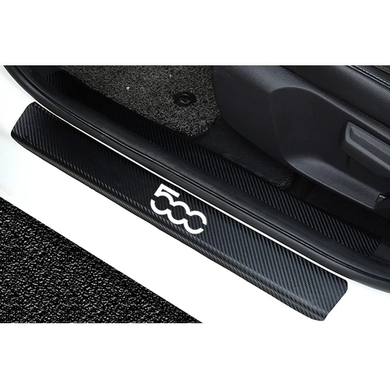 4 шт./компл. наклейка на порог из углеродного волокна против царапин для Fiat 500 500s 500l