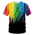 Забавная футболка для мужчин и женщин, футболка с 3D принтом радуги, летняя футболка унисекс, одежда на заказ, большие размеры, S-7XL