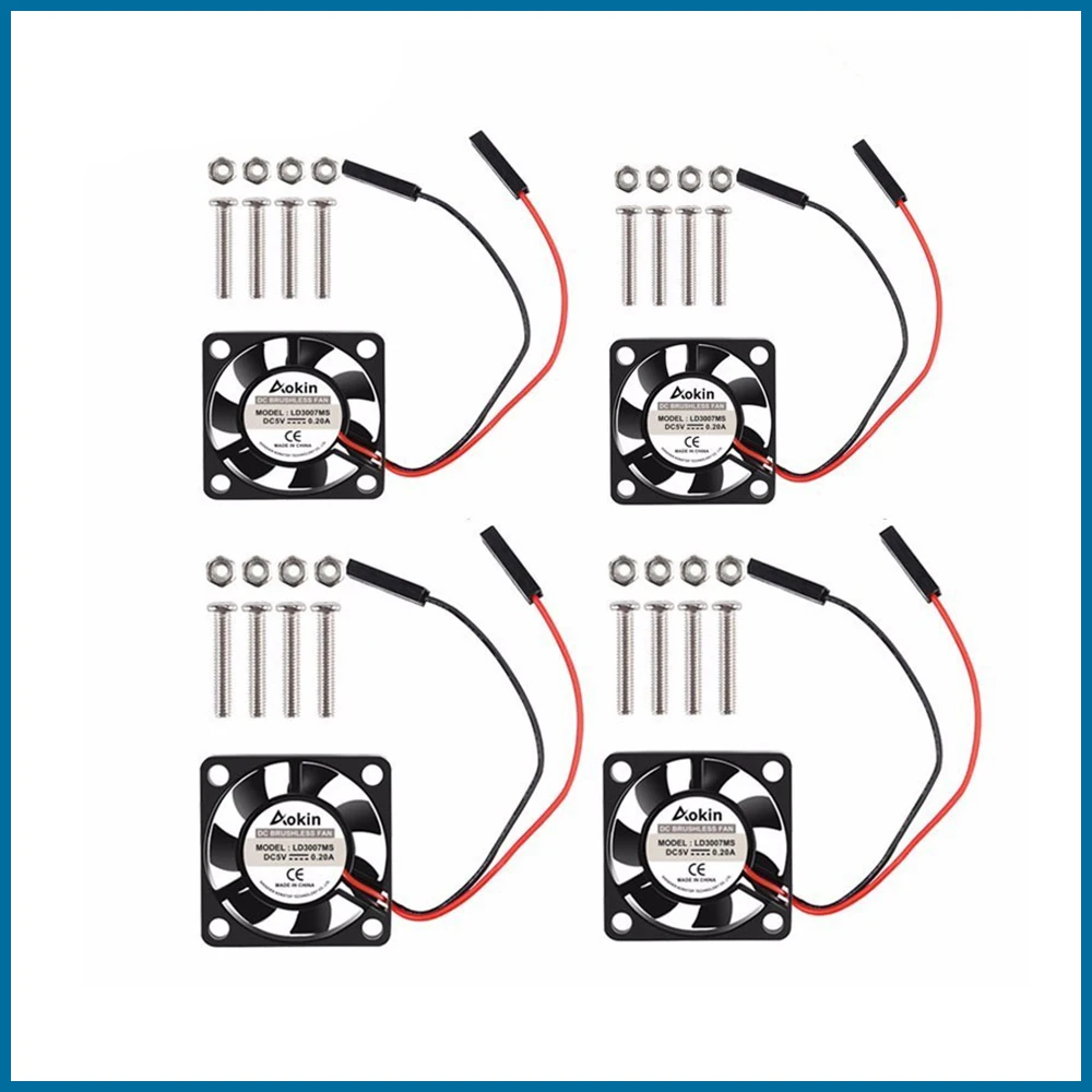 S Робот для Raspberry Pi 3 4 вентилятор маленького компьютера охлаждения 30x30x7 мм