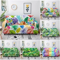 plant leaves elastic sofa cover for living room tropical sofa cover chaise lounge sectional couch cover corner sofa slipcover