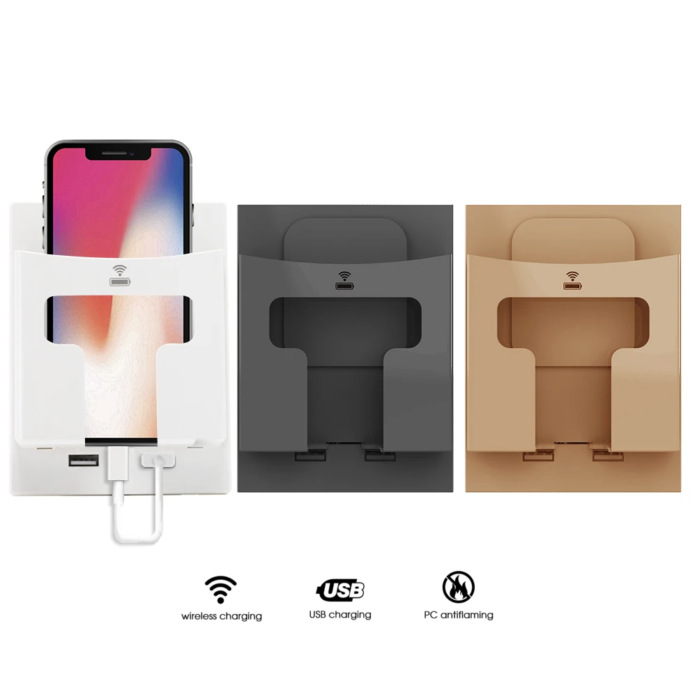 

Wall Qi Wireless Charger Stand Holder 5W Dual USB For IPhone 11 Pro X XS 8 XR Samsung S9 S10 S8 S10E Fast Wireless Charging