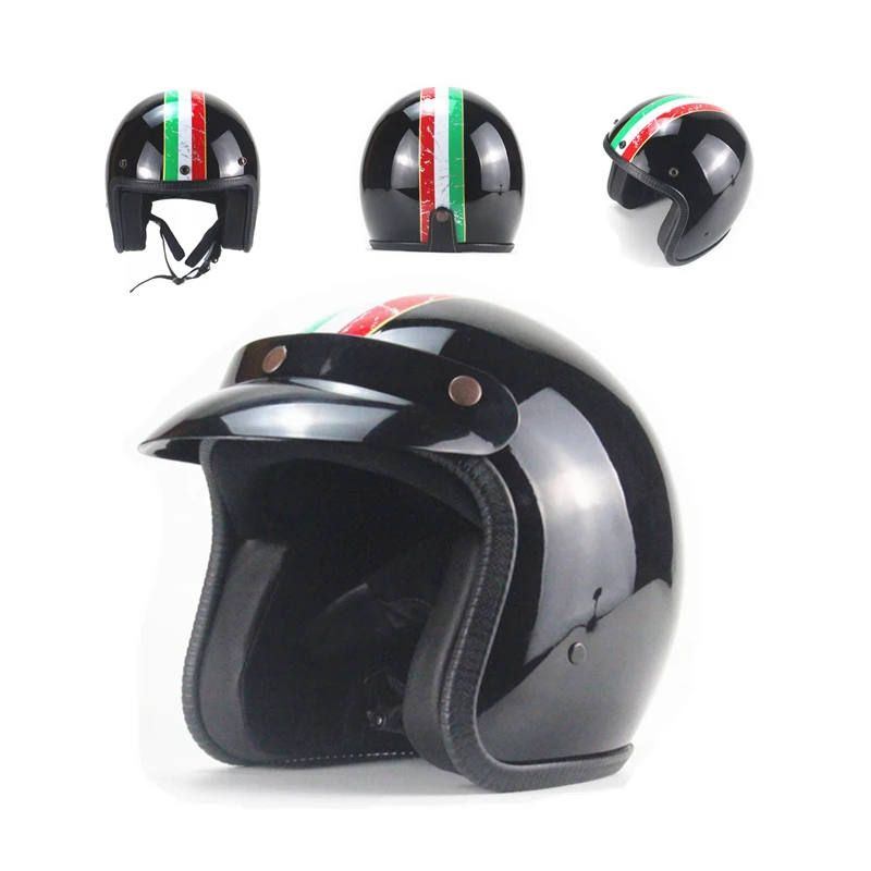 Классический мотоциклетный шлем 3/4 Ratro в итальянском стиле унисекс из АБС