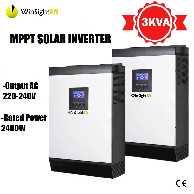 MPPT солнечный инвертор 3KVA чистая Синусоидальная волна гибридный солнечный вспомогательный Инвертор 24V 220V Встроенный 25A 60A MPPT PV Контроллер заряда