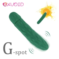 exvoid g spot massager cucumber 10 frequency long bullet vibrators sex toys for women av stick silicone secret dildo vibrator