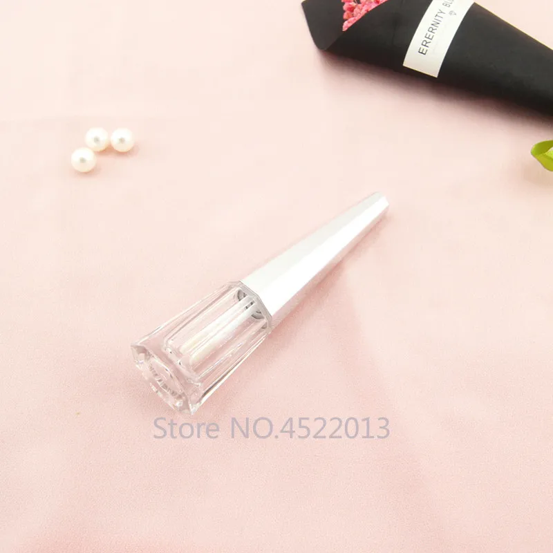 

10/30/50pcs Silver Cone Octahedron with Inner Plug Lip Gloss Tube Empty Makeup DIY Lip Glaze Tube Cosmetics Refillable Diy