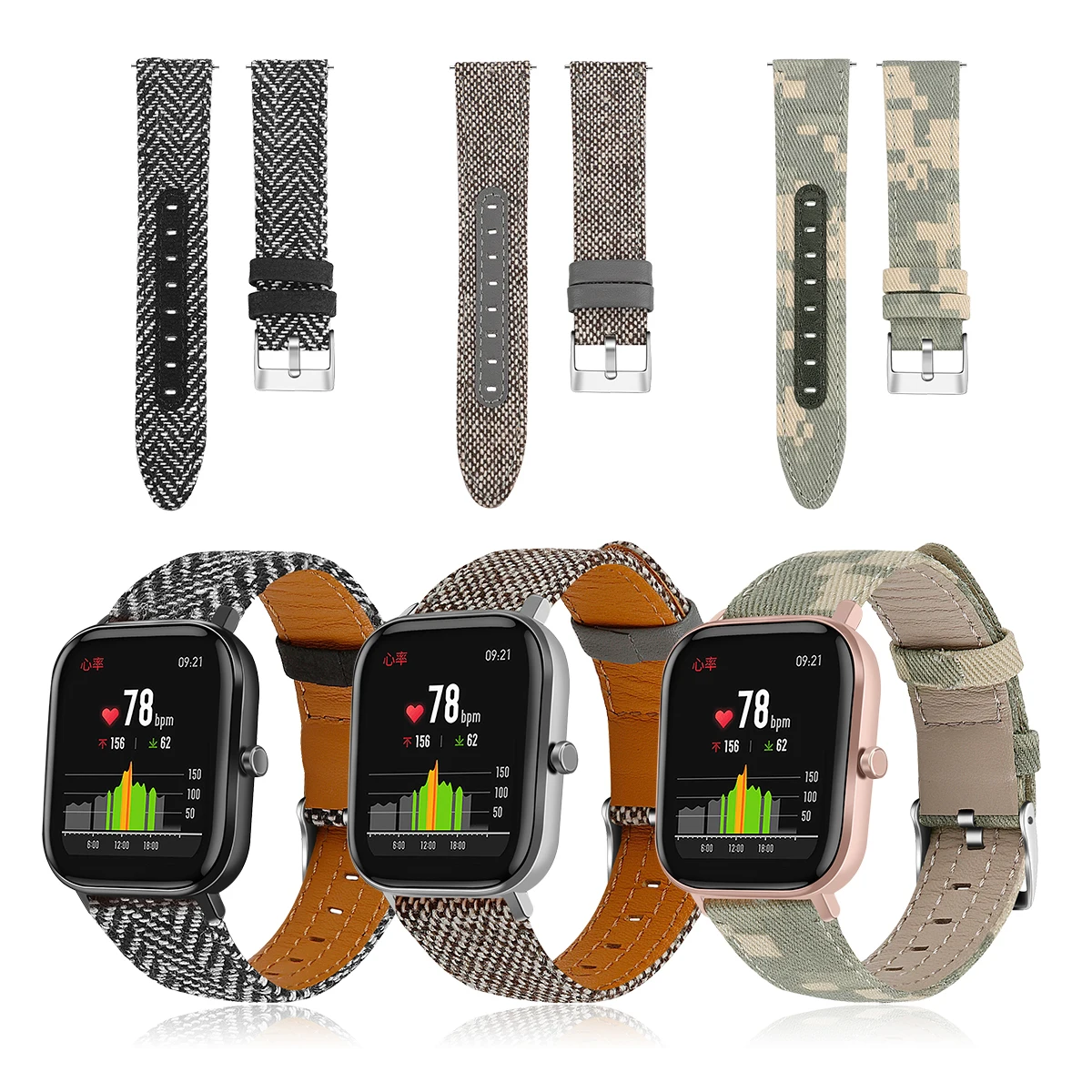 Для Amazfit GTS Смарт часы ремешок для часов Досуг деним холст ремень нейлон ткань