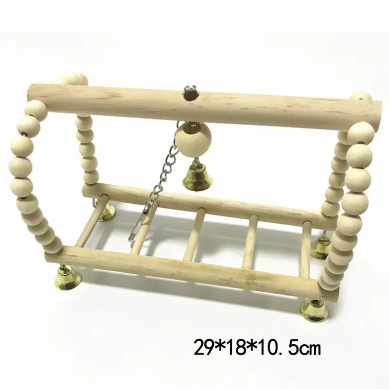 

1 Bird Parrot Swing Hanging Wooden Toy Standing Parrot Swing Log Swing Bridge Stair Ladder