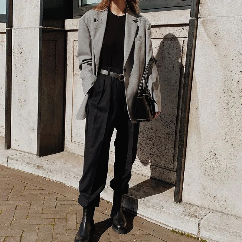 Повседневные спортивные штаны джоггеры с высокой талией плиссированные