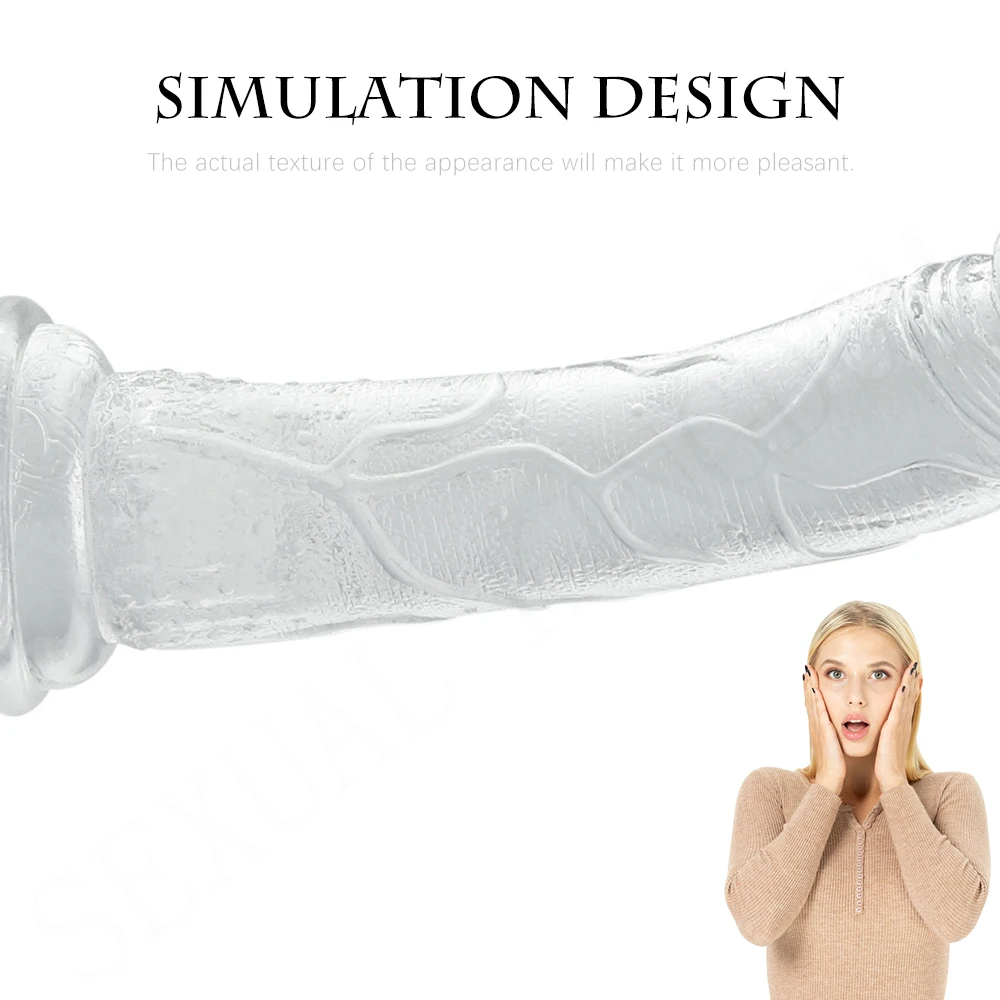 Крупная имитация фаллоимитатор мягкий Хрустальный пенис женская мастурбация