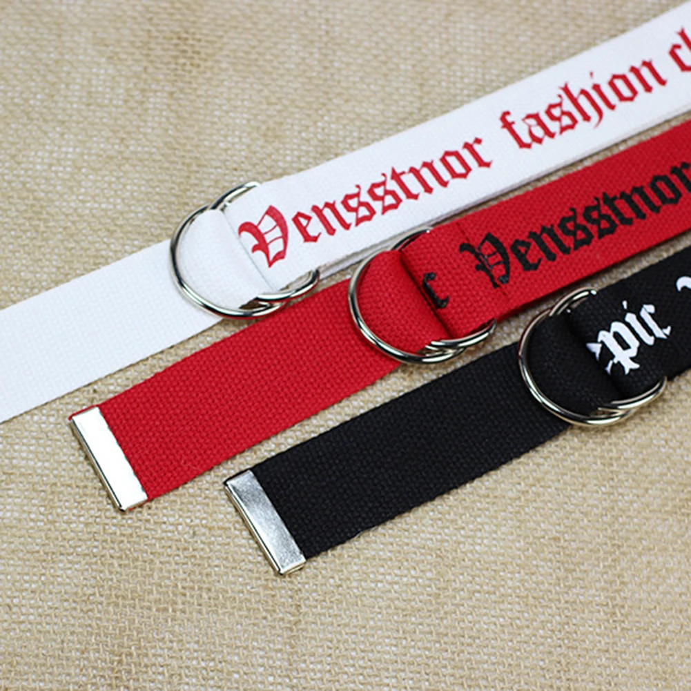 Модный пояс с надписью нейтральный нейлоновый холщовый ремень принтом D кольцо