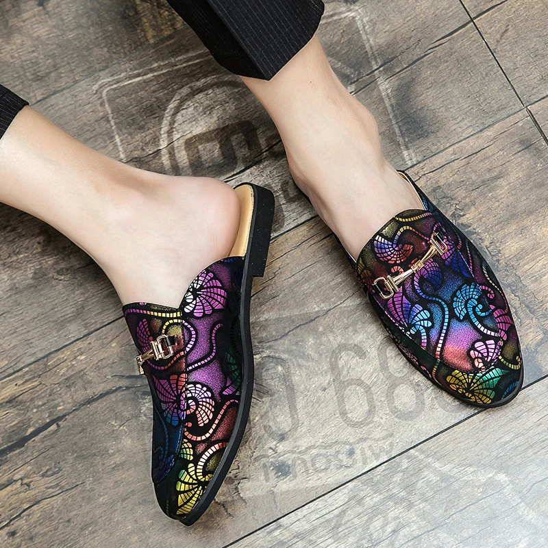 

Classic Brand Men Youth Casual Shoes Half Drag Flats Footwear for Man Anti Slip Men Half Slippers Man Plus Size 45 46 Shoes