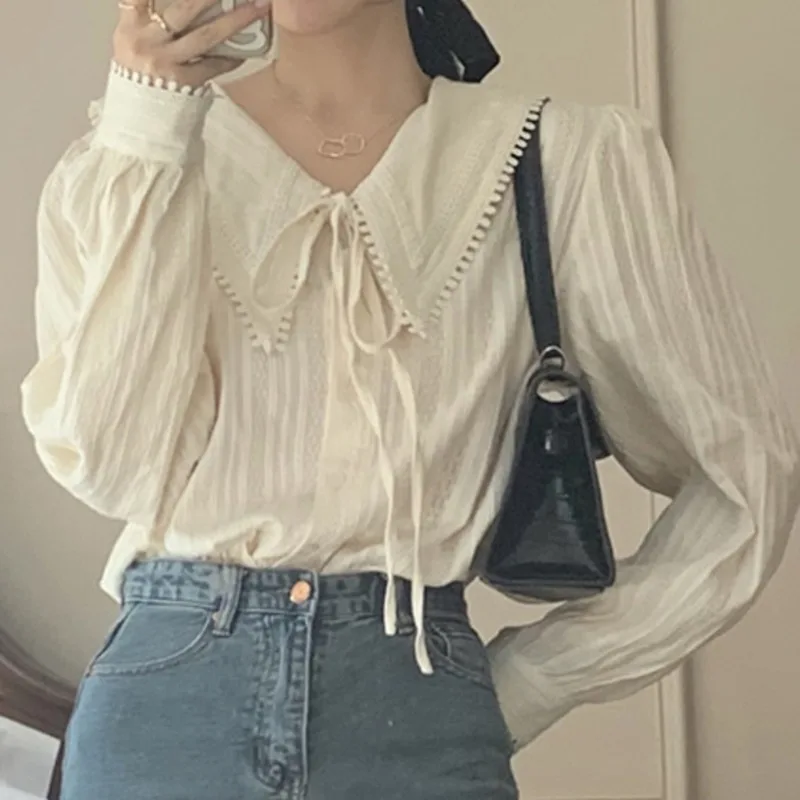 Детская рубашка с воротником Женская раннего дизайна чувство нишевой длинным