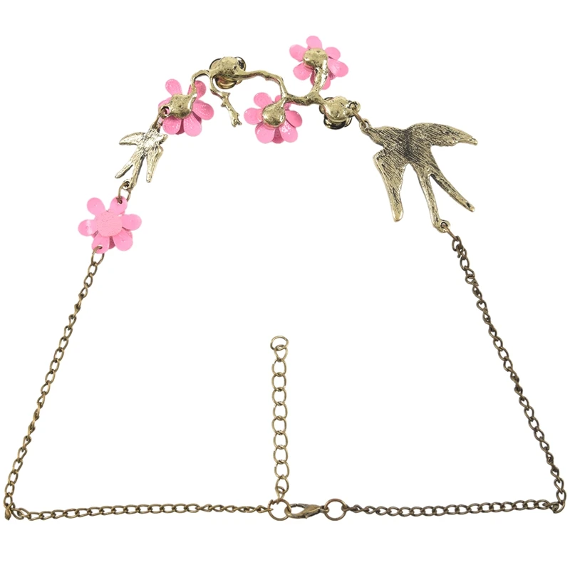 Swallow Flowers Crystal Pendant Chain Fashion Elegant Gorgeous Necklace | Украшения и аксессуары